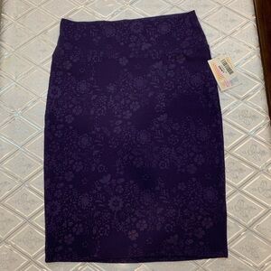LuLaRoe Dark Purple Floral Pencil Skirt